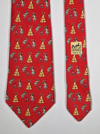 007564 Hermès tie red indians whimsical pattern 7564 SA