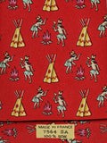 007564 Hermès tie red indians whimsical pattern 7564 SA