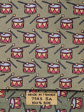Hermès silk tie green drum pattern 7565 SA