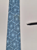 007570 Hermès tie blue equestrian pattern 7570 SA