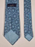 007570 Hermès tie blue equestrian pattern 7570 SA