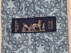 007570 Hermès tie blue equestrian pattern 7570 SA