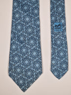 007570 Hermès tie blue equestrian pattern 7570 SA