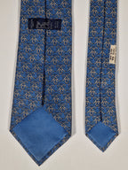 Hermès silk tie blue geometric pattern Hermès 7572 SA tie blue