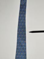 Hermès silk tie blue geometric pattern Hermès 7572 SA tie blue