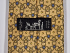Hermès silk tie yellow equeatrian pattern 7575 SA
