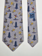 007577 Hermès tie grey etnical pattern Hermès 7577 SA tie grey