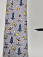 007577 Hermès tie grey etnical pattern Hermès 7577 SA tie grey