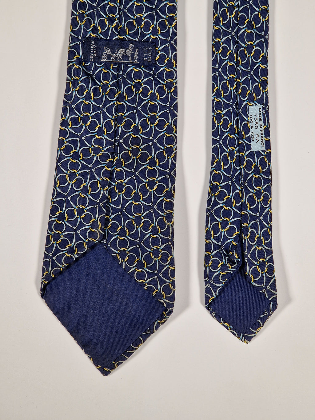 Hermès silk tie blue equestrian Hermès 7580 SA