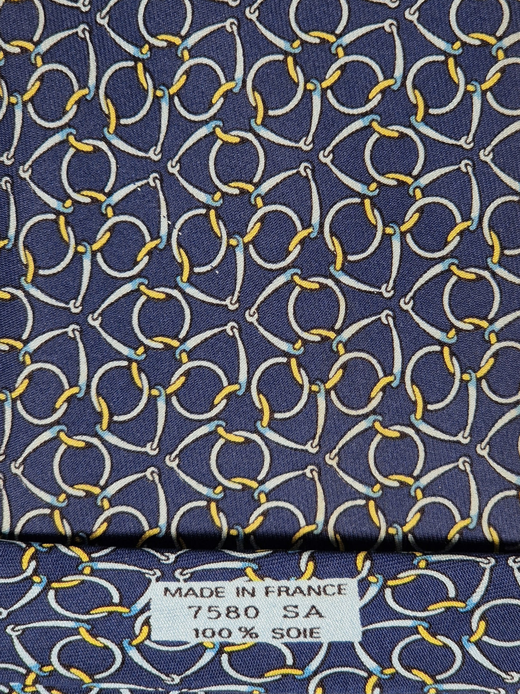 Hermès silk tie blue equestrian Hermès 7580 SA