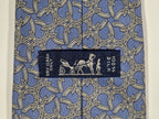Hermès silk tie blue horse shoe pattern 7581 SA