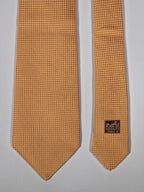 Hermès jaquard silk tie orange dots 758738 T