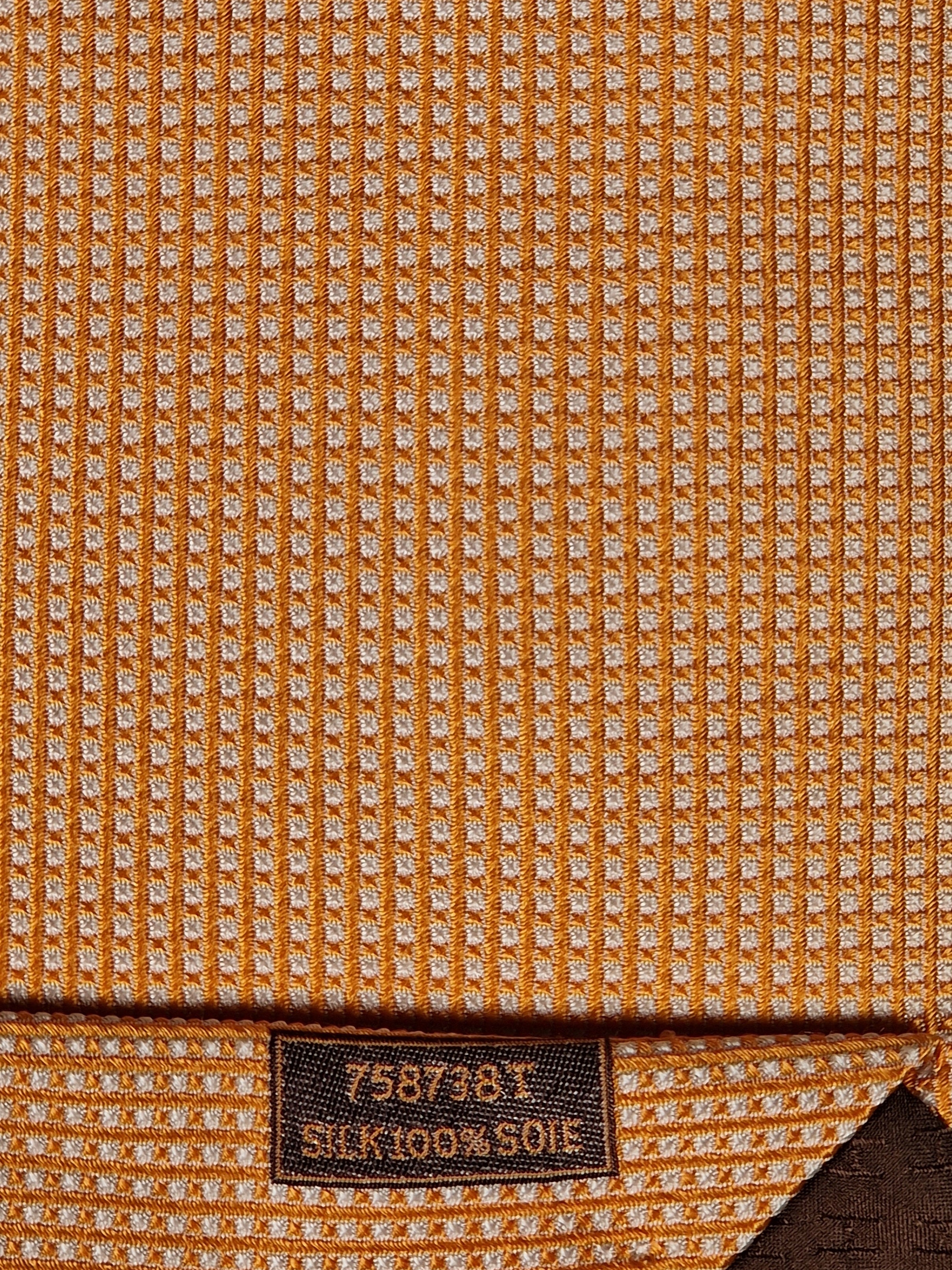 Hermès jaquard silk tie orange dots 758738 T