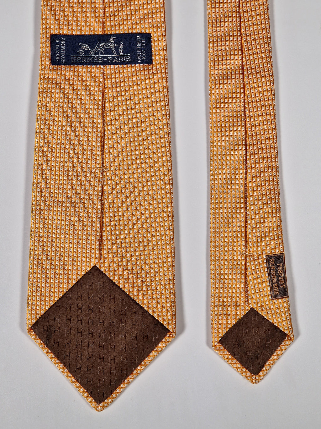 Hermès jaquard silk tie orange dots 758738 T