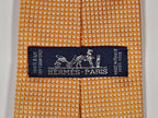 Hermès jaquard silk tie orange dots 758738 T