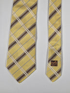 Hermès silk tie yellow chekerd 758781 T tie