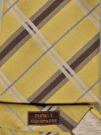 Hermès silk tie yellow chekerd 758781 T tie