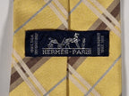 Hermès silk tie yellow chekerd 758781 T tie