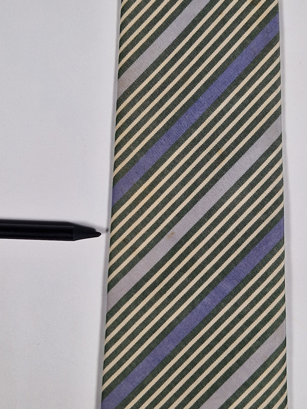Hermès jaquard silk tie green striped Hermès 758784 T tie green