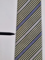 Hermès jaquard silk tie green striped Hermès 758784 T tie green