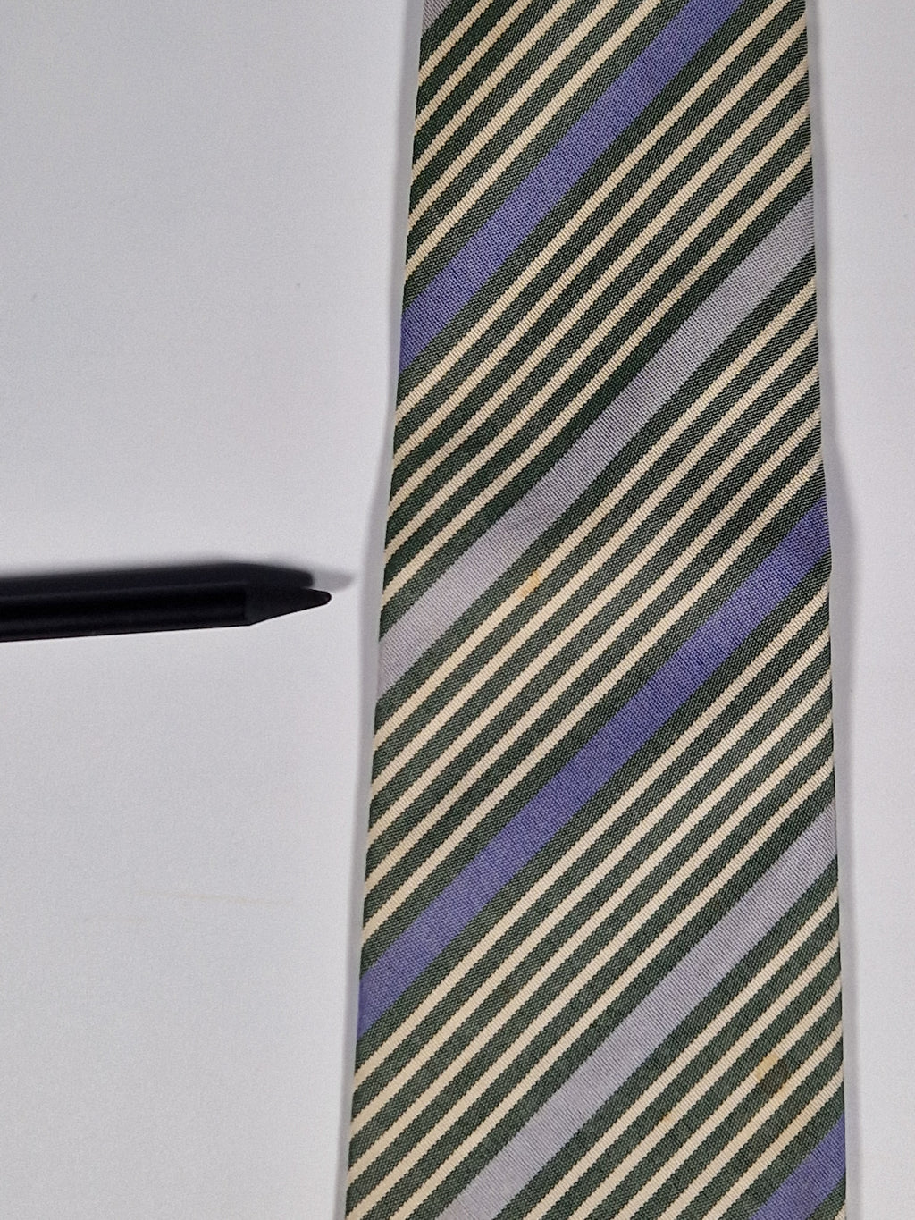 Hermès jaquard silk tie green striped Hermès 758784 T tie green