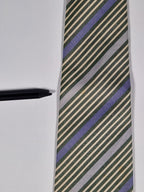 Hermès jaquard silk tie green striped Hermès 758784 T tie green