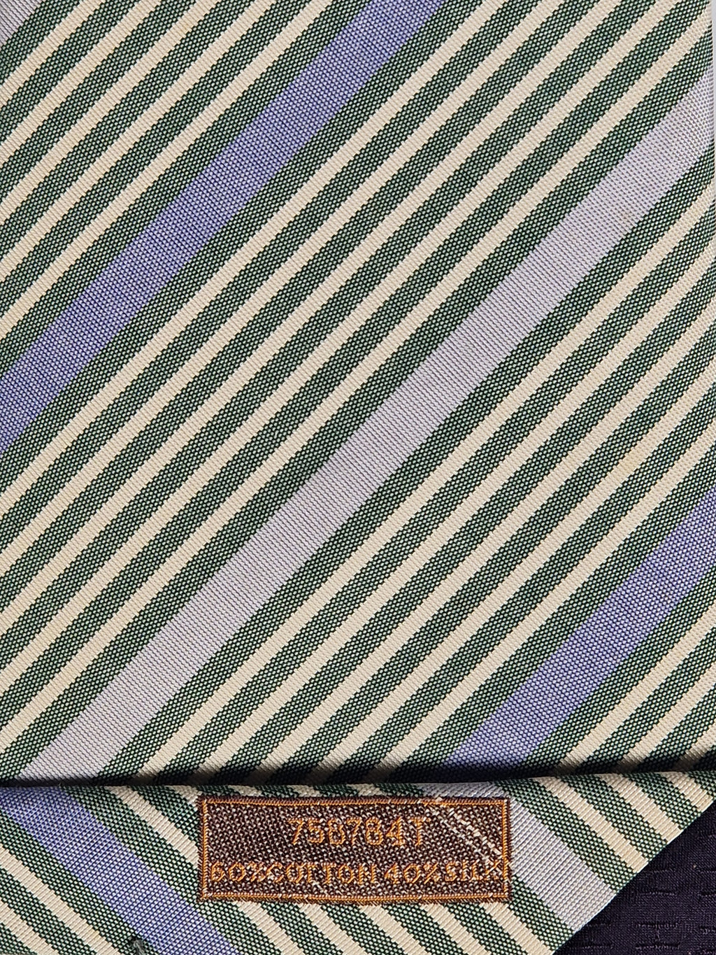 Hermès jaquard silk tie green striped Hermès 758784 T tie green