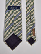 Hermès jaquard silk tie green striped Hermès 758784 T tie green