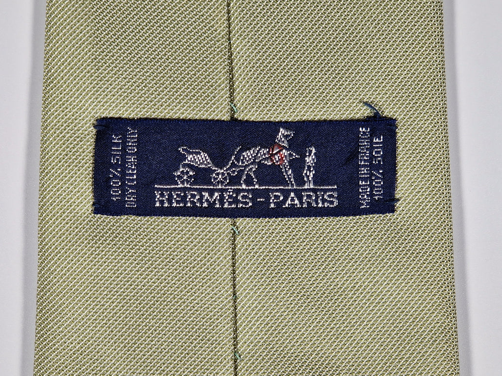 Hermés green silk jaquard tie 758792 T