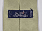 Hermés green silk jaquard tie 758792 T