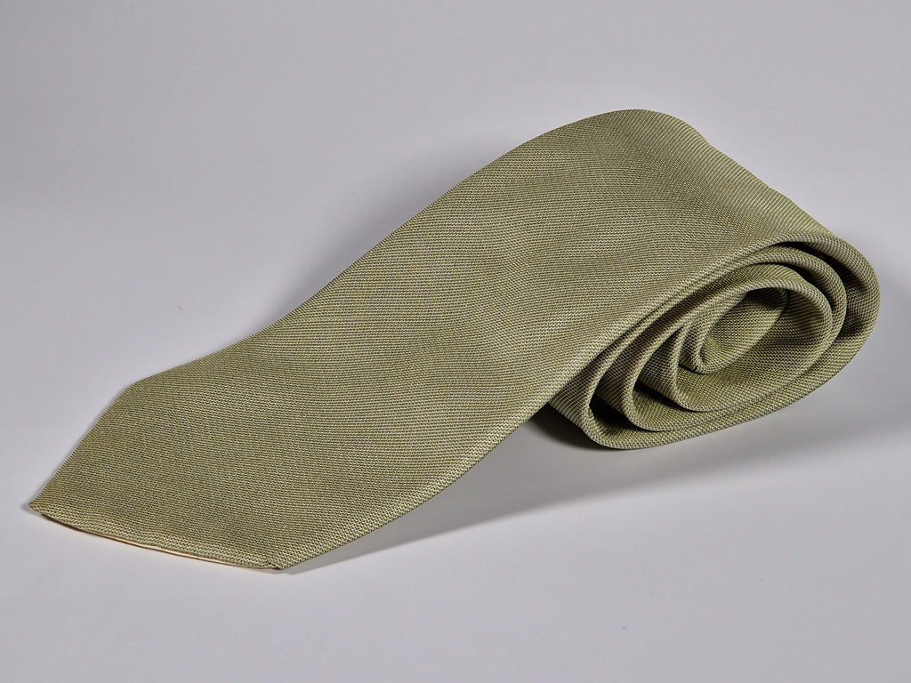 Hermés green silk jaquard tie 758792 T