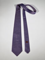 Hermès silk tie purple H pattern 759030 T