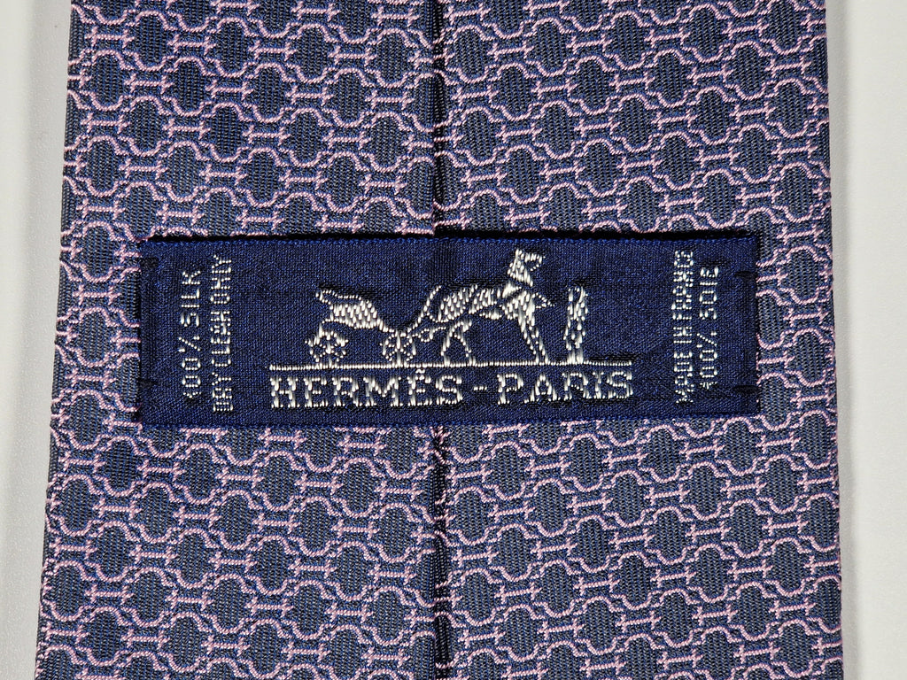 Hermès silk tie purple H pattern 759030 T