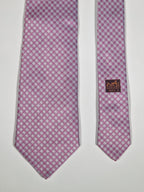 759037 Hermès jaquard silk tie pink H pattern 759037 T