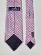 759037 Hermès jaquard silk tie pink H pattern 759037 T