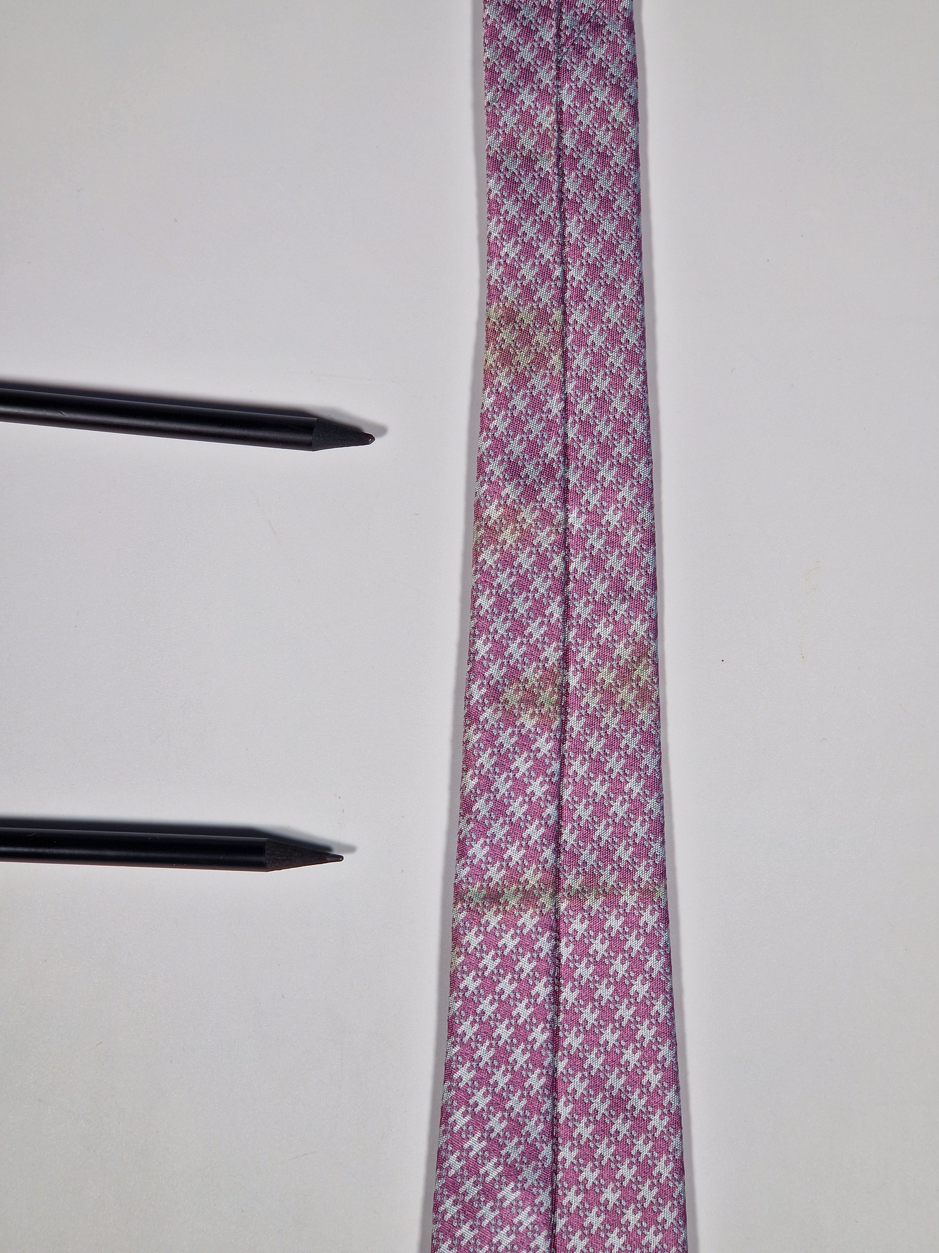 759037 Hermès jaquard silk tie pink H pattern 759037 T