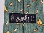 Hermés green vintage silk tie geese 7595 SA