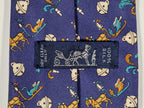 Hermès silk tie blue horse sledge and bells 7596 SA