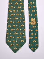 007605 Hermès tie green mouse and cheese 7605 SA