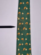 007605 Hermès tie green mouse and cheese 7605 SA