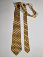 007612 Hermès tie yellow whimsical pineapple pattern 7612 TA