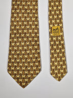 007612 Hermès tie yellow whimsical pineapple pattern 7612 TA