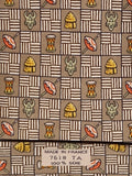 007618 Hermès silk tie brown ethnical pattern 7618 TA