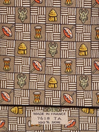 007618 Hermès silk tie brown ethnical pattern 7618 TA
