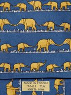 Hermès silk tie blue elephants pattern 7621 TA