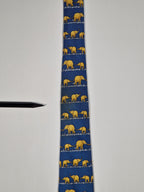 Hermès silk tie blue elephants pattern 7621 TA