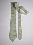 007644 Hermès tie blue geometrical pattern 7644 TA