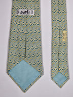 007644 Hermès tie blue geometrical pattern 7644 TA