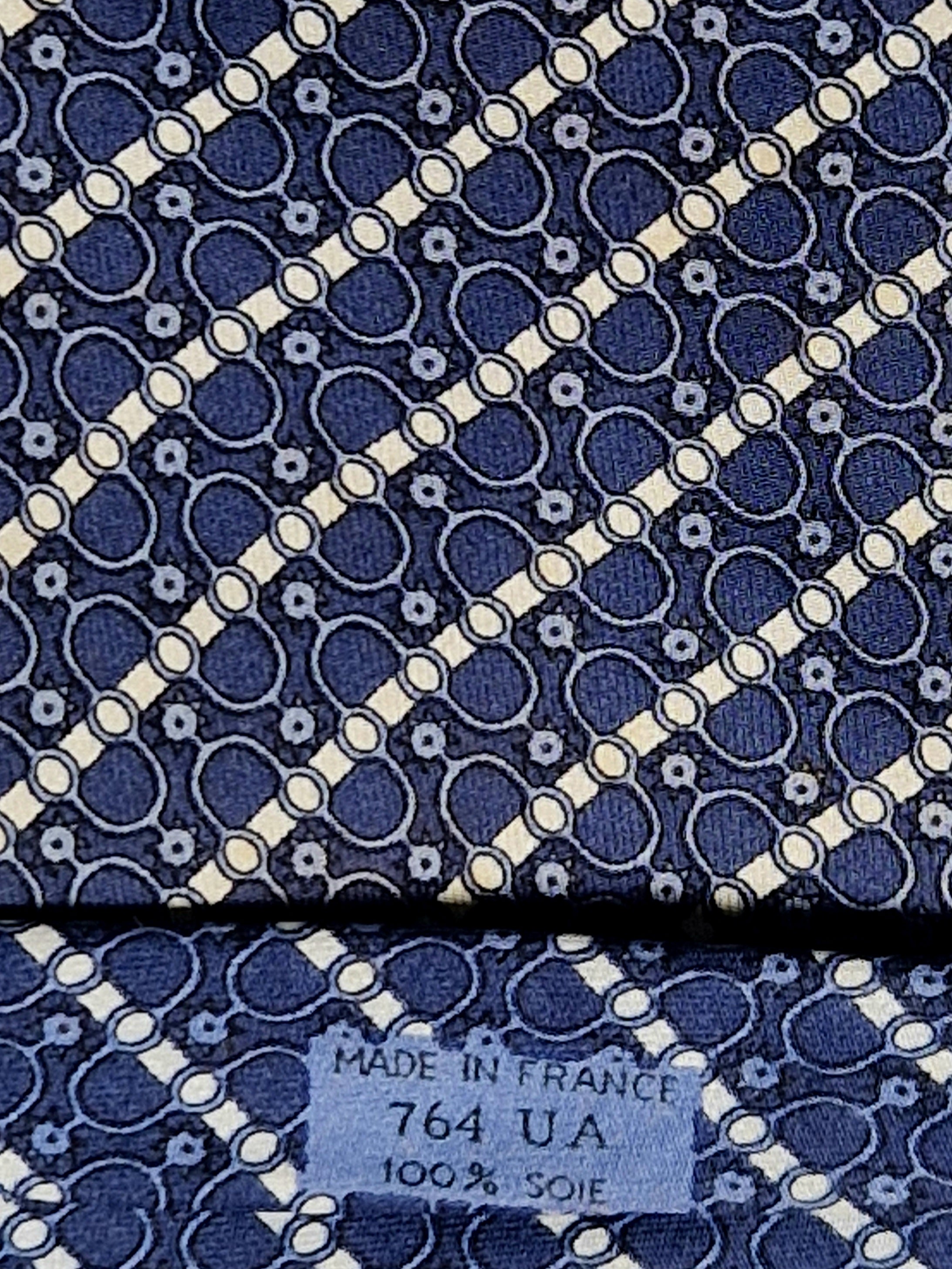 Hermés blue vintage silk tie 764 UA