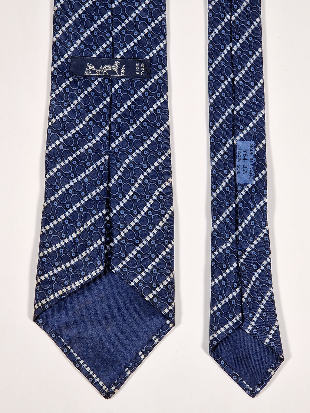 Hermés blue vintage silk tie 764 UA